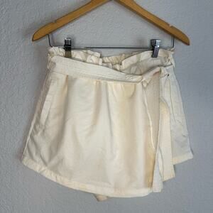 Calia by Carrie Underwood Butter Yellow Paperbag Wrap Skort Shorts Small